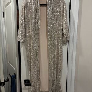 Smash + Tess Silver Sequin Cardigan sz S/M